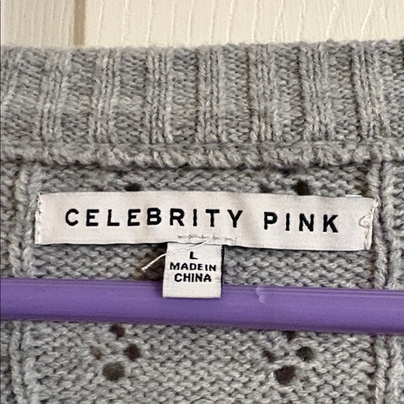 NWOT Pointelle Cardigan. Gray. large - Picture 2 of 3